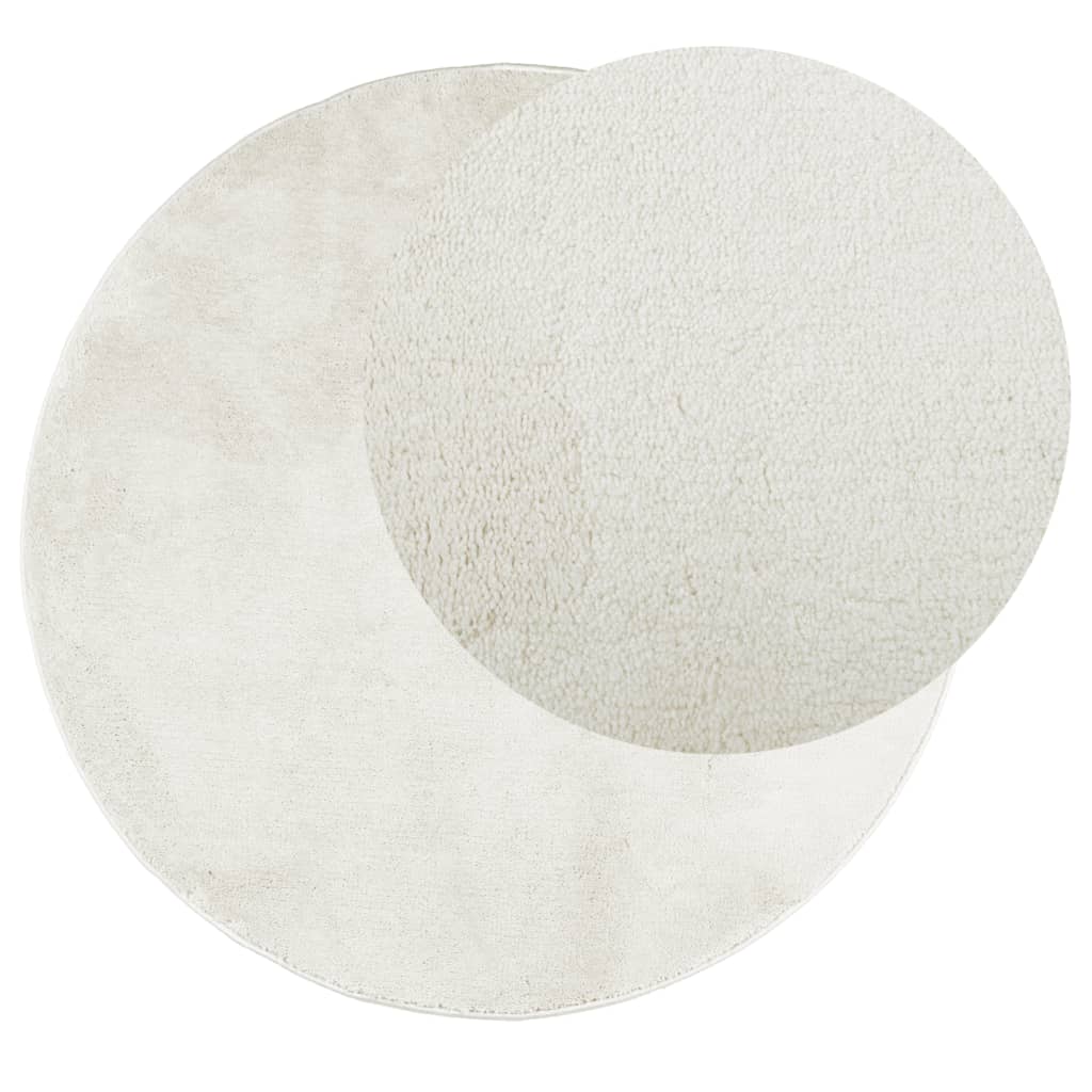 Teppich OVIEDO Kurzflor Creme Ø 80 cm