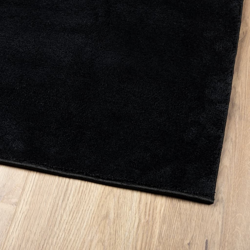 Teppich OVIEDO Kurzflor Schwarz 120x120 cm
