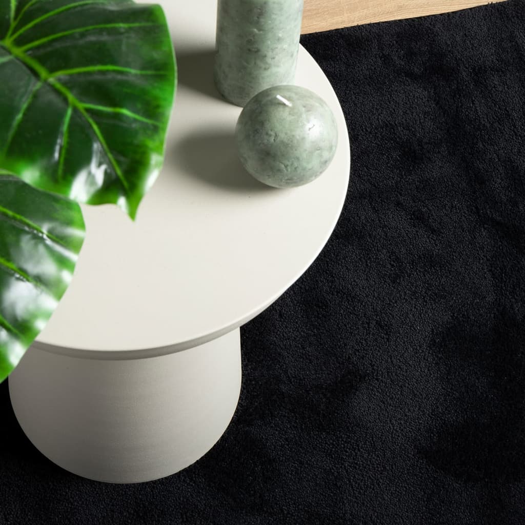 Teppich OVIEDO Kurzflor Schwarz 120x120 cm