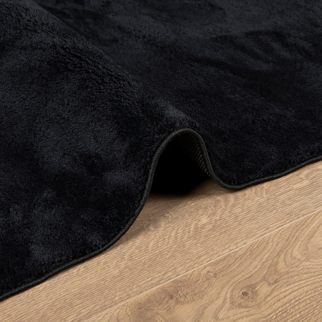 Teppich OVIEDO Kurzflor Schwarz 120x170 cm