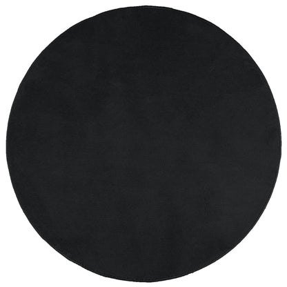 Teppich OVIEDO Kurzflor Schwarz Ø 80 cm