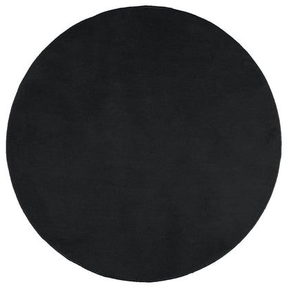 Teppich OVIEDO Kurzflor Schwarz Ø 100 cm