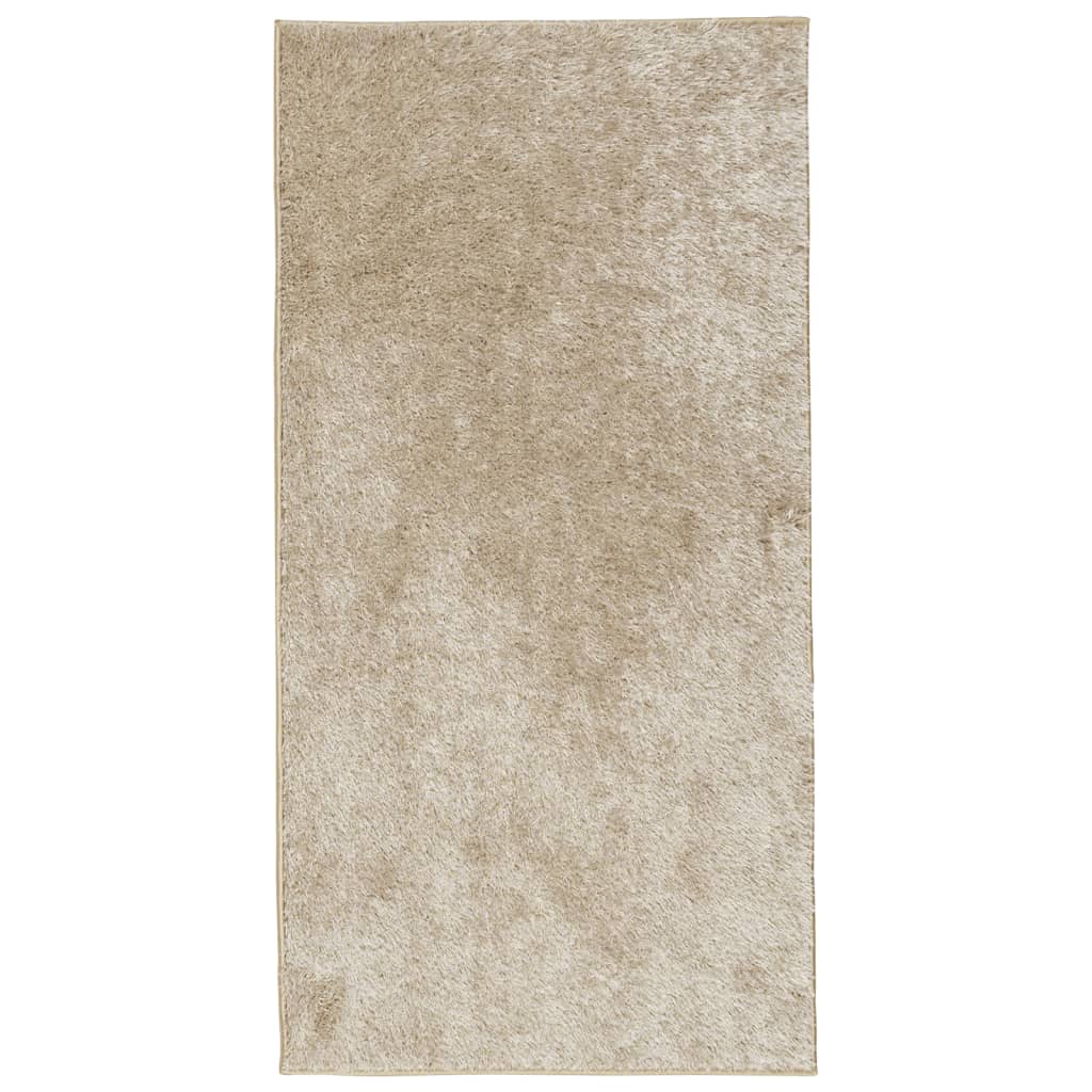 Teppich ISTAN Hochflor Glänzend Beige 100x200 cm