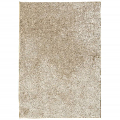 Tappeto ISTAN a pelo alto lucido beige 160x230 cm