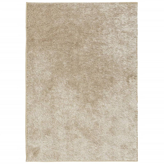 Tappeto ISTAN a pelo alto lucido beige 160x230 cm