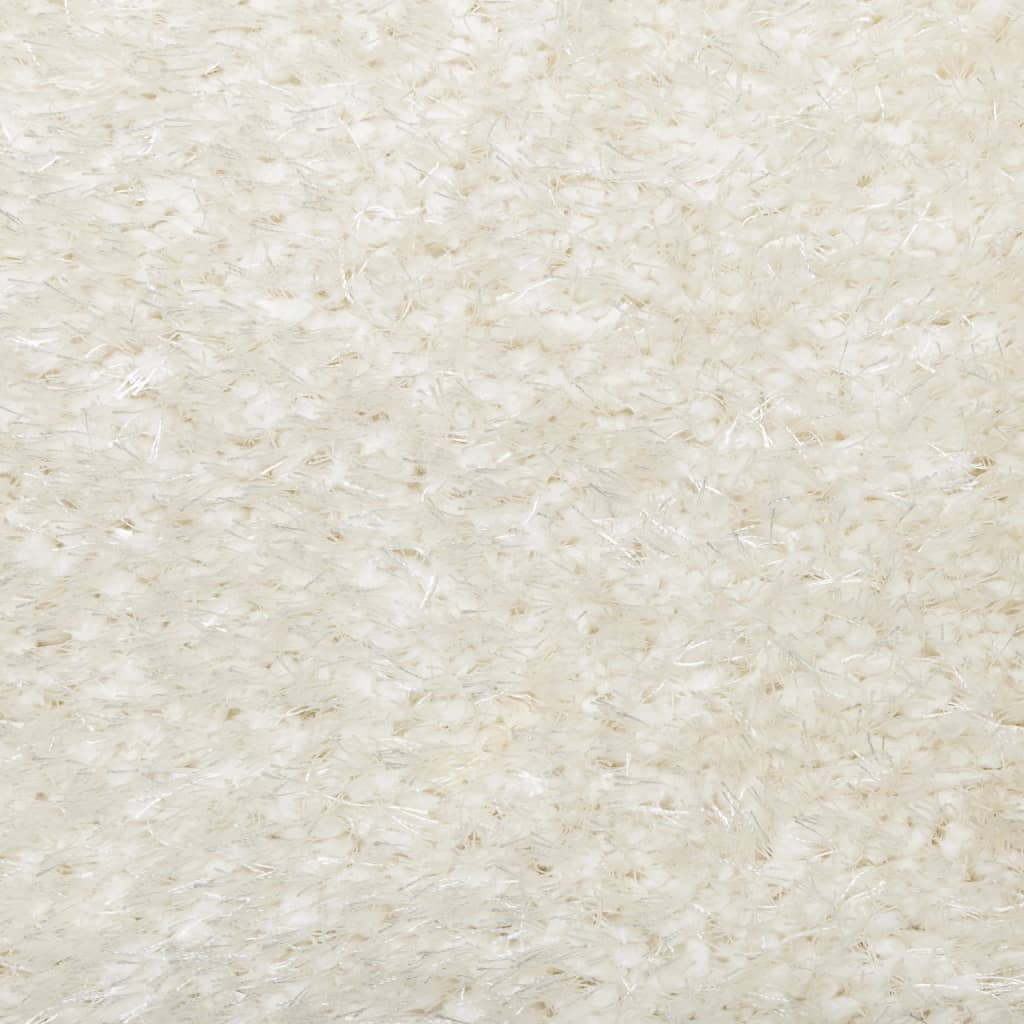 Teppich ISTAN Hochflor Glänzend Creme 80x150 cm