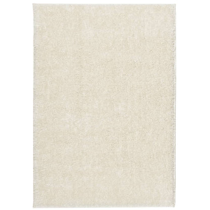 Teppich ISTAN Hochflor Glänzend Creme 160x230 cm