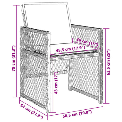 Gartenstühle mit Kissen 4 Stk. Beigemischung Poly Rattan