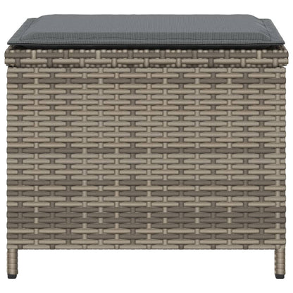 Gartenhocker mit Kissen 4 Stk. Grau 41x41x36 cm Poly Rattan