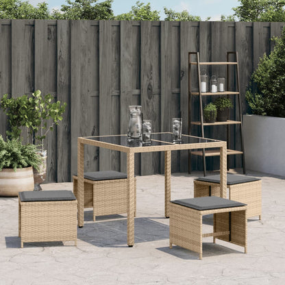 Gartenhocker Kissen 4Stk. Beigemischung 41x41x36 cm Poly Rattan