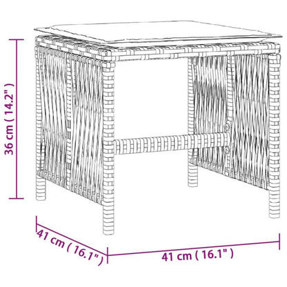 Gartenhocker mit Kissen 4 Stk. Braun 41x41x36 cm Poly Rattan