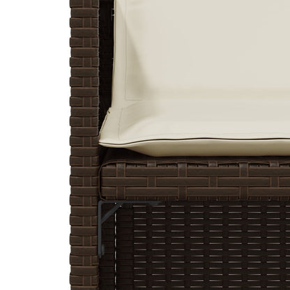 3-tlg. Bistro-Set mit Kissen Braun Poly Rattan