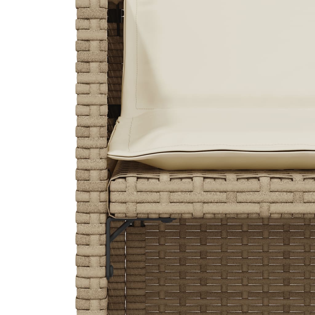 3-tlg. Bistro-Set mit Kissen Beige Poly Rattan