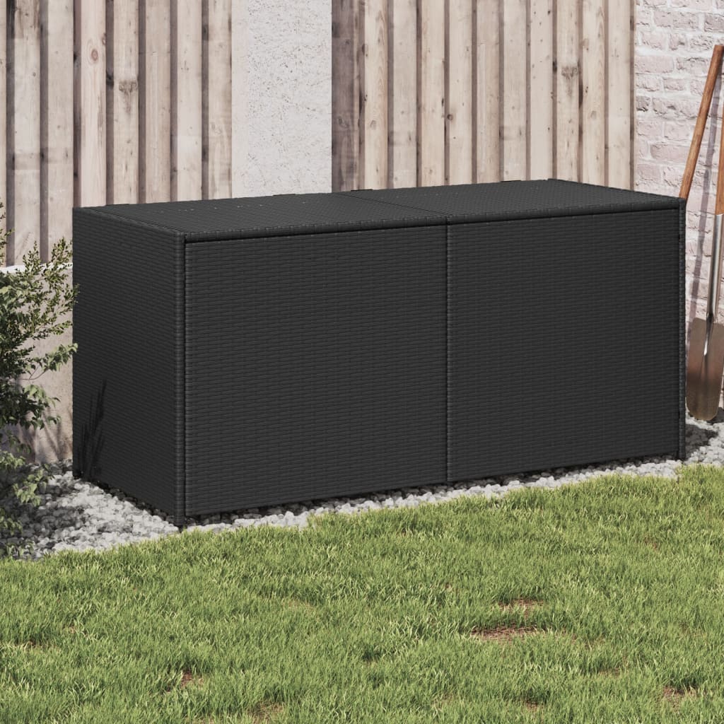 Gartentruhe Schwarz 283L Poly Rattan