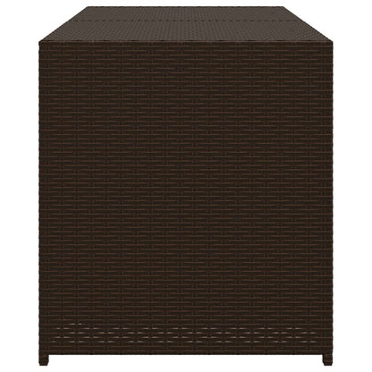 Gartentruhe Braun 283L Poly Rattan