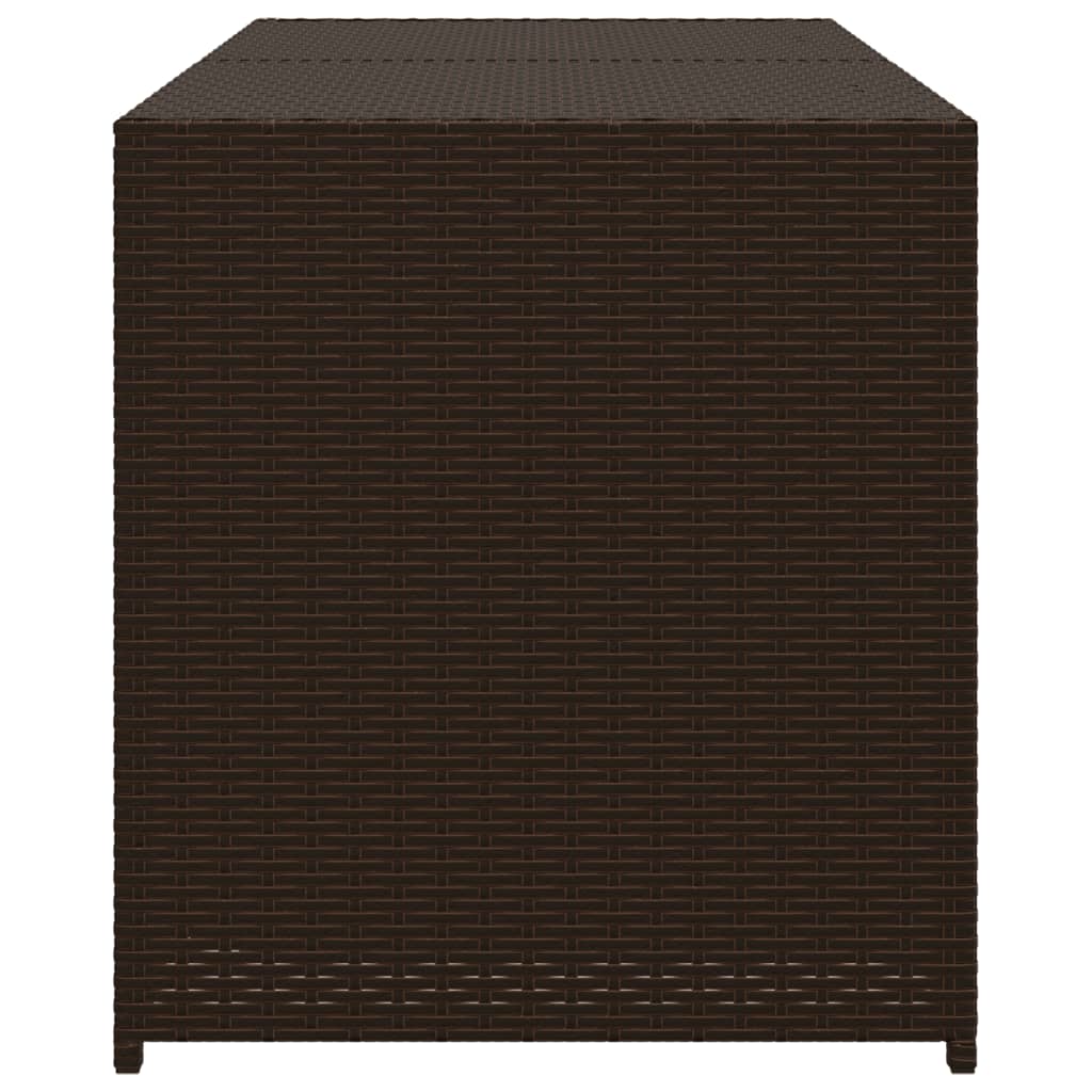 Gartentruhe Braun 283L Poly Rattan