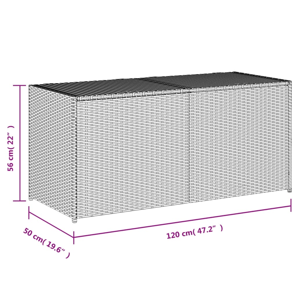 Gartentruhe Braun 283L Poly Rattan