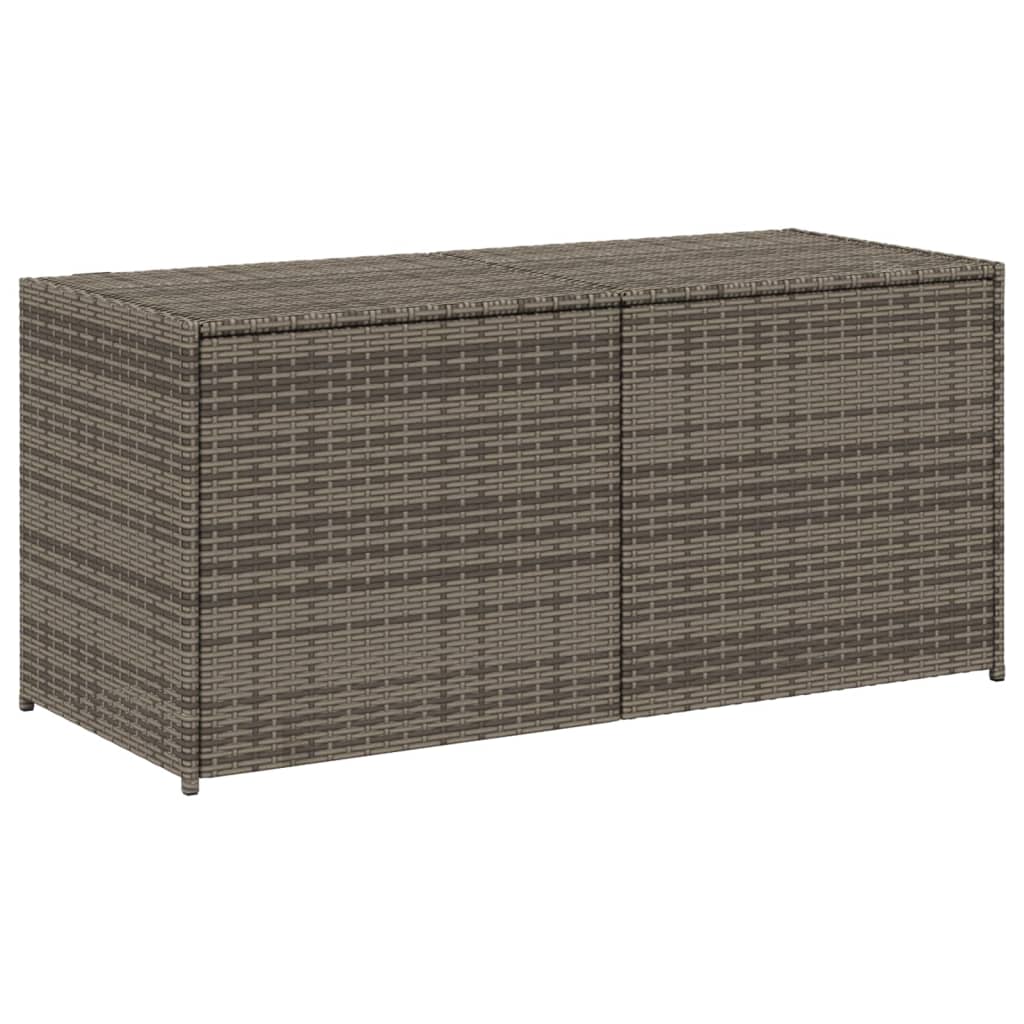 Gartentruhe Grau 283L Poly Rattan