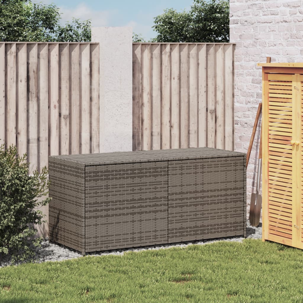 Gartentruhe Grau 283L Poly Rattan