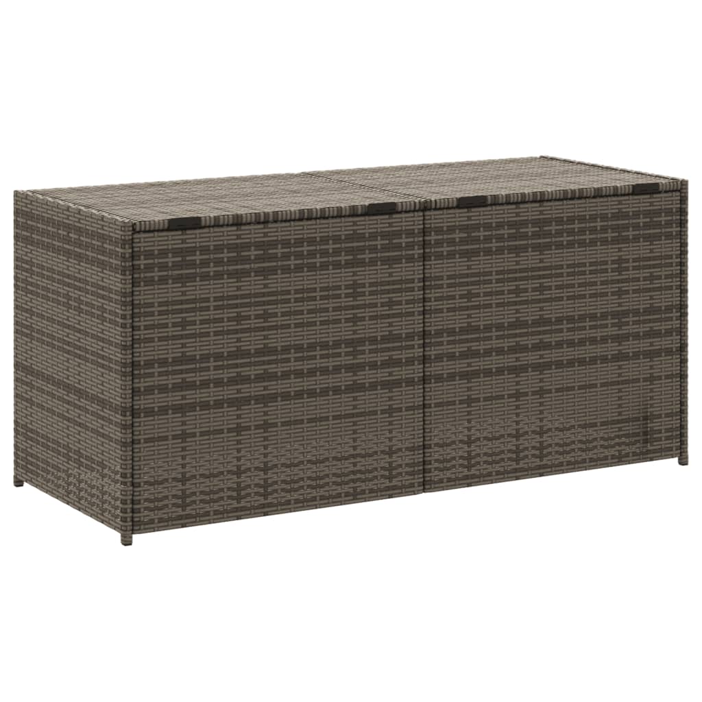 Gartentruhe Grau 283L Poly Rattan