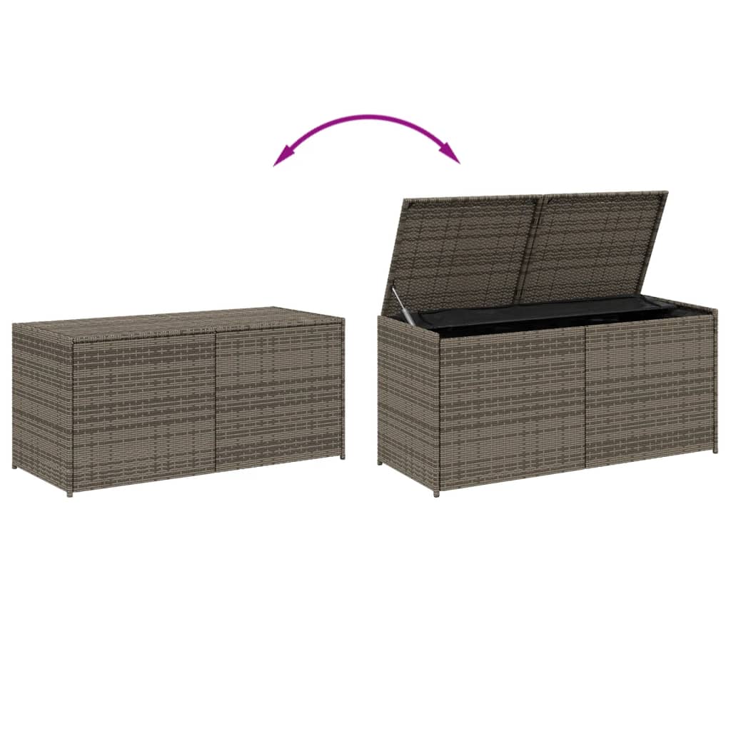 Gartentruhe Grau 283L Poly Rattan