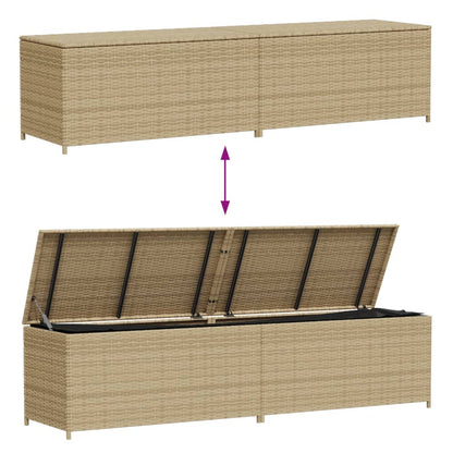 Gartentruhe Beige 469L Poly Rattan