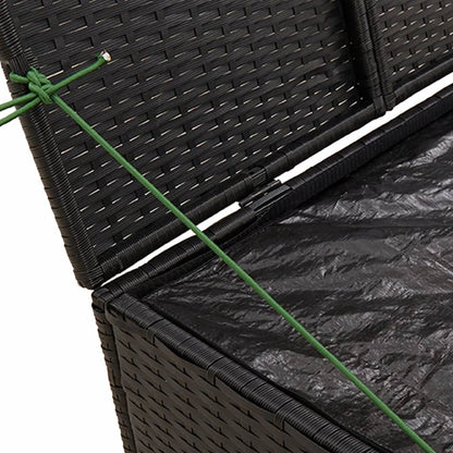 Gartentruhe Schwarz 291L Poly Rattan