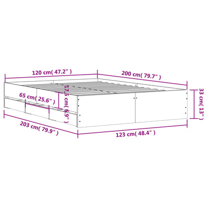 Bettgestell mit Schubladen Sonoma-Eiche 120x200cm Holzwerkstoff