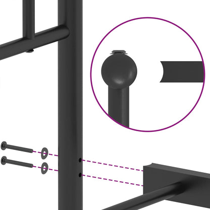 Bettgestell mit Kopfteil Metall Schwarz 150x200 cm