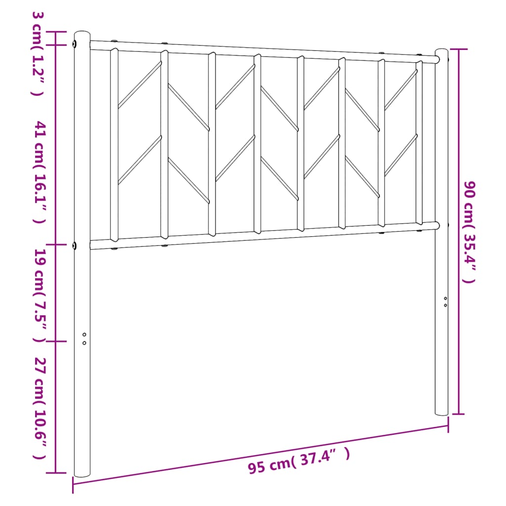 Kopfteil Metall Weiß 90 cm