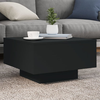 Couchtisch mit LED-Leuchten Schwarz 55x55x31 cm