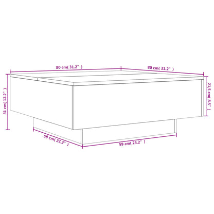 Couchtisch Weiß 80x80x31 cm Holzwerkstoff