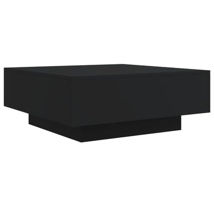 Couchtisch mit LED-Leuchten Schwarz 80x80x31 cm