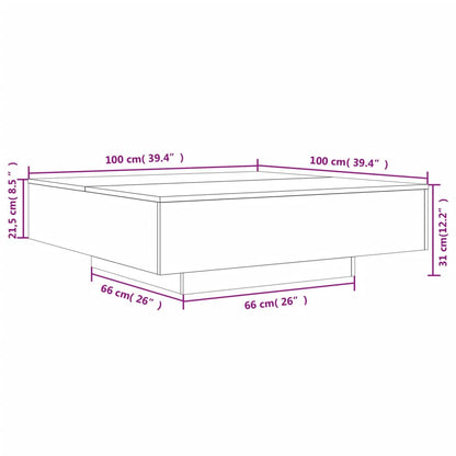 Couchtisch Betongrau 100x100x31 cm Holzwerkstoff