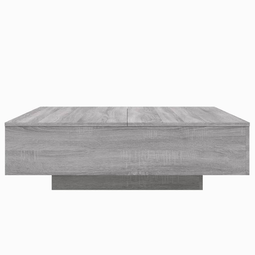 Couchtisch mit LED-Leuchten Grau Sonoma 100x100x31 cm