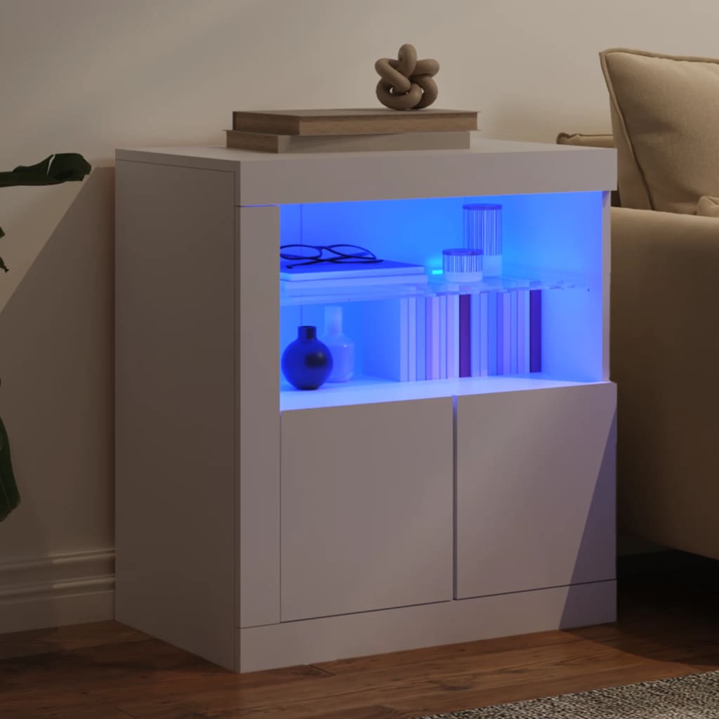 Sideboard mit LED-Beleuchtung Weiß 60,5x37x67 cm