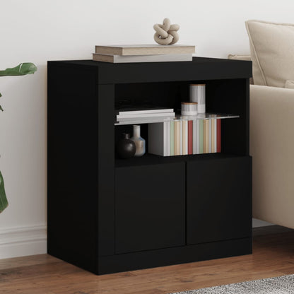 Sideboard mit LED-Leuchten Schwarz 60,5x37x67 cm