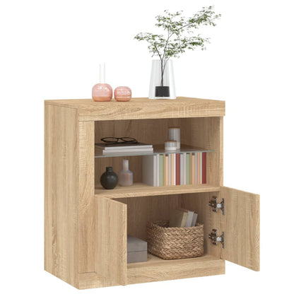 Sideboard mit LED-Leuchten Sonoma-Eiche 60,5x37x67 cm