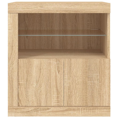 Sideboard mit LED-Leuchten Sonoma-Eiche 60,5x37x67 cm