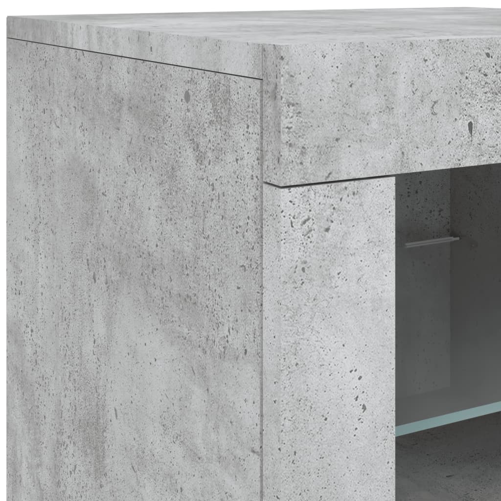 Sideboard mit LED-Leuchten Betongrau 60,5x37x67 cm