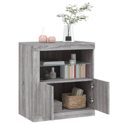 Sideboard mit LED-Leuchten Grau Sonoma 60,5x37x67 cm