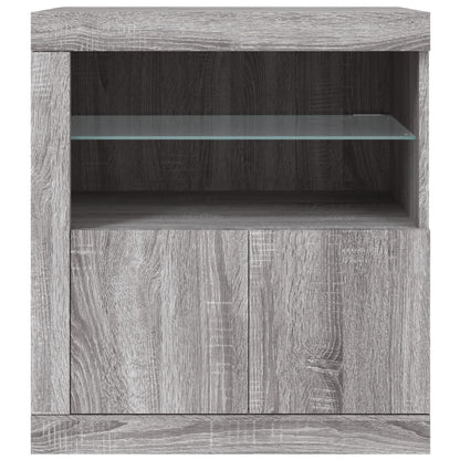 Sideboard mit LED-Leuchten Grau Sonoma 60,5x37x67 cm