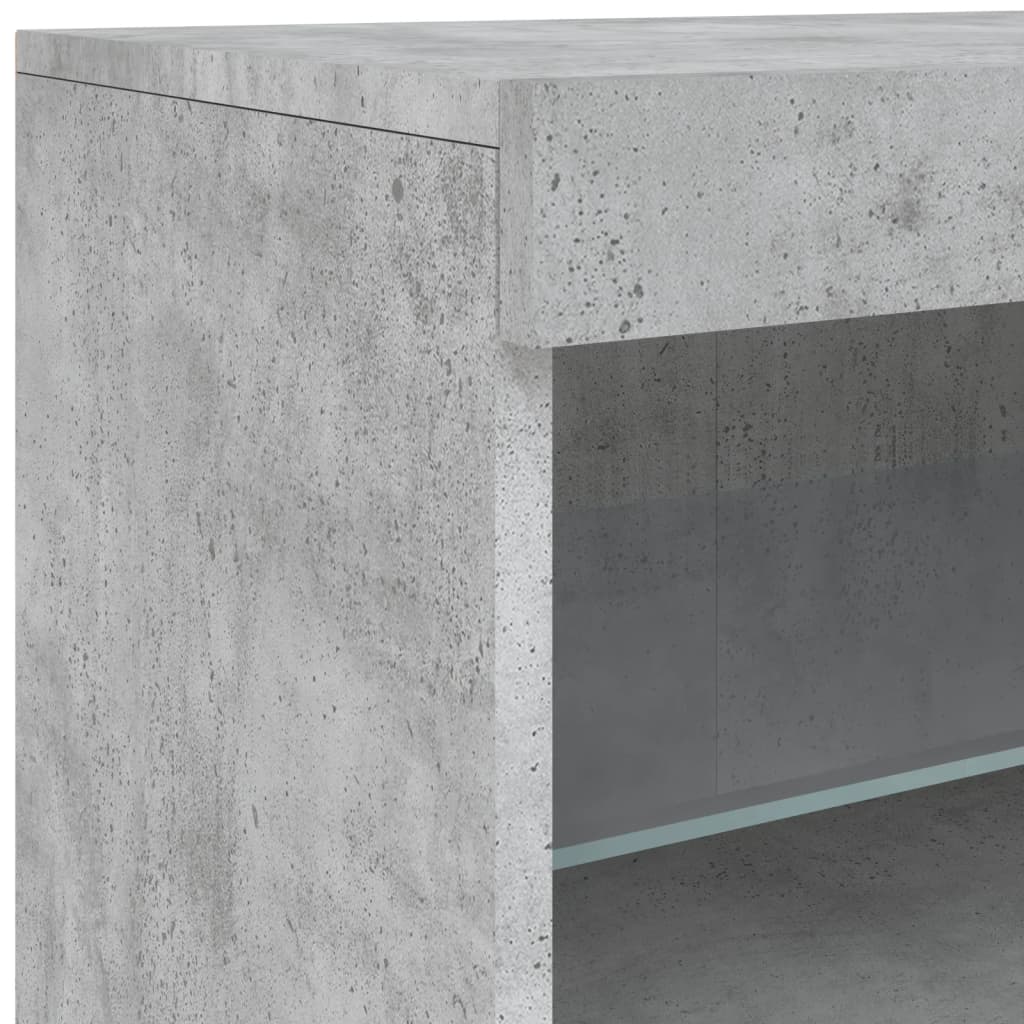 Sideboard mit LED-Leuchten Betongrau 60x37x67 cm