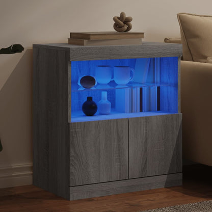 Sideboard mit LED-Leuchten Grau Sonoma 60x37x67 cm