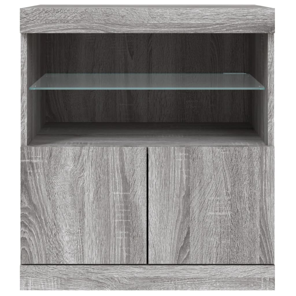 Sideboard mit LED-Leuchten Grau Sonoma 60x37x67 cm