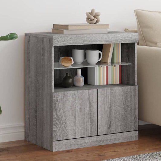 Sideboard mit LED-Leuchten Grau Sonoma 60x37x67 cm