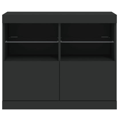 Sideboard mit LED-Leuchten Schwarz 81x37x67 cm