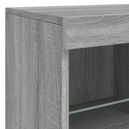 Sideboard mit LED-Leuchten Grau Sonoma 81x37x67 cm