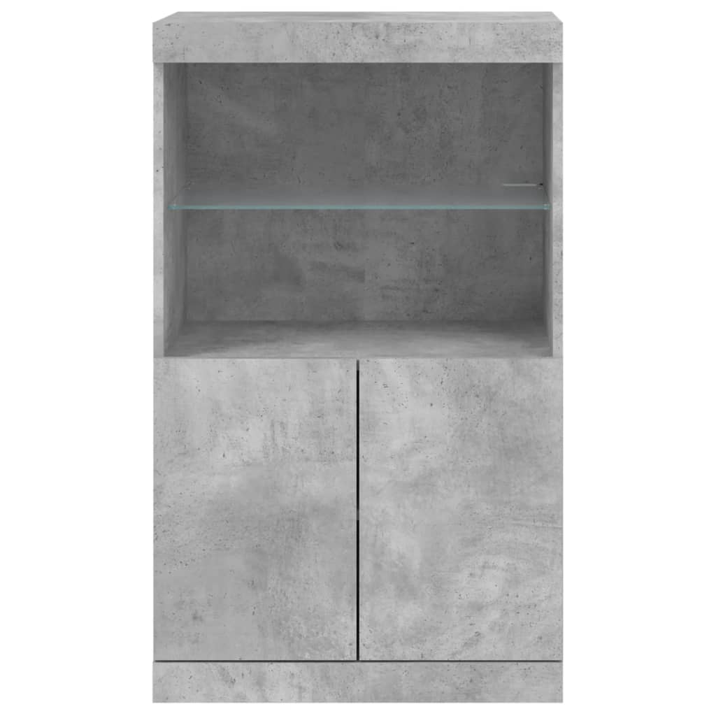 Sideboard mit LED-Leuchten Betongrau 60,5x37x100 cm