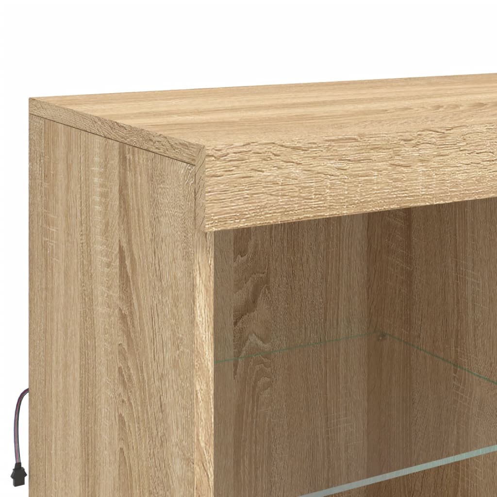 Sideboard mit LED-Leuchten Sonoma-Eiche 81x37x100 cm